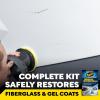imageMeguiars M4965 MarineRV Fiberglass Restoration System 3Piece Marine Fiberglass Repair Kit Featuring Oxidation Remover for Boat Care Plus Boat Polish and WaxRestoration System