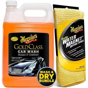 imageMeguiars Car Wash Bundle  1 Gallon Gold Class Car Wash ampamp Water Magnet Microfiber Drying Towel  Everything You Need to Wash and Dry Your Car  Washing Essentials in One Convenient SetBundle