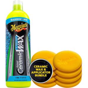 imageMeguiars Hybrid Ceramic Liquid Car Wax  Supreme Shine Foam Applicator Pads Set of 4