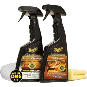 imageMeguiars Leather Care Kit  Premium Leather Cleaner and Conditioner  The Perfect Interior Care for Automotive SeatsCleaner  Conditioner Kit