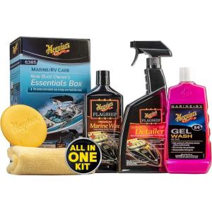 imageMeguiars M4965 MarineRV Fiberglass Restoration System 3Piece Marine Fiberglass Repair Kit Featuring Oxidation Remover for Boat Care Plus Boat Polish and WaxOwner Essentials Kit