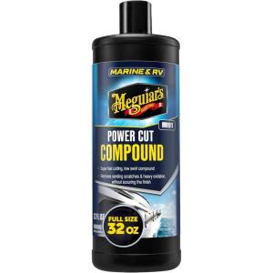 imageMeguiars M6732 MarineRV One Step Compound Remove Oxidation Stains Scratches and Water Spots Restore The Color and Shine of Fiberglass Gel Coat Finishes 32 Oz BottlePowerCut Compound