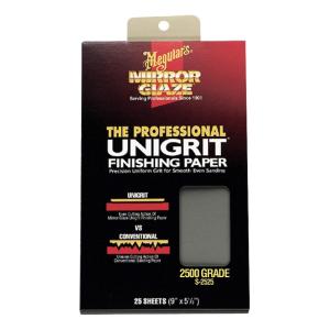 imageMeguiars S1225 Mirror Glaze 12 Grit Unigrit Finishing Paper  25 Sheets2000 grit