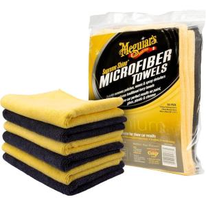 imageMeguiars Supreme Shine Microfiber Towels for Cars UltraPlush Car Microfiber Towel Set for Quickly Removing Product Without Leaving Swirls on Paint Glass Plastic or Chrome6 Microfiber Towels