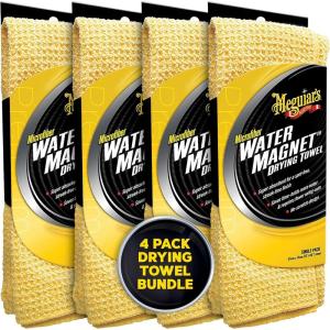 imageMeguiars Water Magnet Microfiber Drying Towel Premium Car Wash Microfiber Towel Thats Super Plush Water Absorbent ampamp ScratchFree Big Microfiber Towels for Cars 1 Pack4 Pack