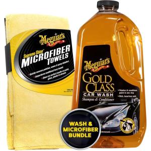 imageMeguiars Gold Class Car Wash 64 Oz and X2020 Supreme Shine Microfiber Towels 3 Pack Bundle