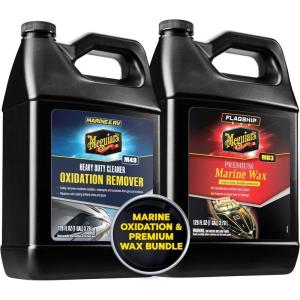 imageMeguiars MarineRV Heavy Duty Oxidation Remover Gallon and Meguiars Flagship Premium Marine Wax Black Gallon