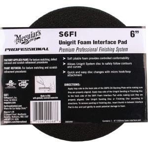 imageMeguiars Professional Unigrit 3000 Grit 6quot Foam Finishing Discs S6F3000 Precise Uniform Grit for Smooth and Even Sanding That Buffs Out Easily Micro Hook and Loop Backing 15 PackFoam Interface Pad