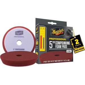 imageMeguiars 5quot Compounding Foam Pads  M5CFP2  Professional Foam Cutting Pad use with Meguiars Compound to Remove Heavy Defects Sanding Marks and Scratches Machine Pad for Compounding 2 Pack