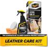 imageMeguiars Leather Care Kit  This Car Care Kit Includes a Premium Car Leather Cleaner and Conditioner Drill Backing Plate Cleaning Disc Microfiber to Effectively Deep Clean Nourish ampamp Protect Kit