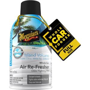 imageMeguiars Car Air Refresher Odor Fighting Mist  Island Volcano LongLasting Car Freshener Fights Strong ampamp Unwanted Vehicle Smells Renewing Interiors with a Luxurious ampamp Refreshing Scent 2oz Aerosol