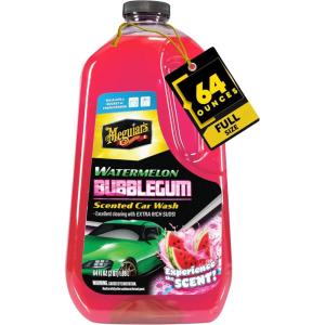 imageMeguiars Watermelon Bubblegum Scented Car Wash  Use This Advanced Car Wash Soap in a Foam Cannon or in a Bucket to Quickly Remove Dirt and Grime with ExtraRich Suds Plus a Pleasant Scent 64 ozWatermelon Bubblegum